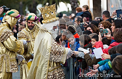 Three kings take letters Editorial Stock Photo